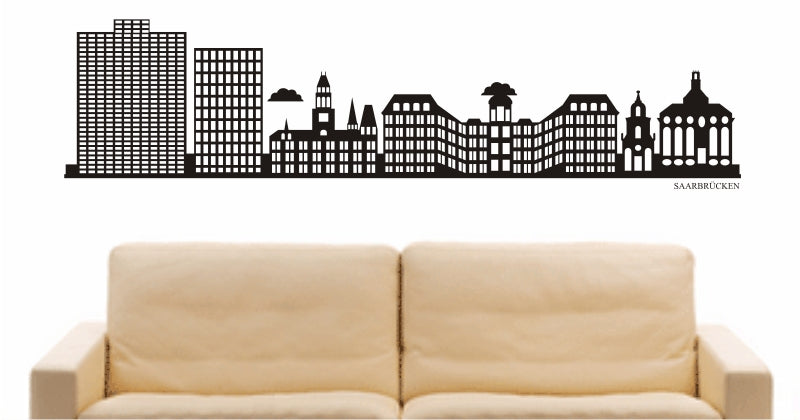 WANDTATTOO e875 Skyline Stadt - Saarbrücken (Deutschland) Design 2