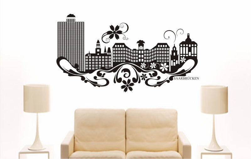 WANDTATTOO e875 Skyline Stadt - Saarbrücken (Deutschland) Design 3