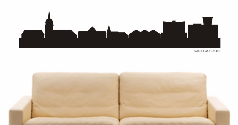 WANDTATTOO e877 Skyline Stadt - Sankt Augustin (Deutschland) Design 1