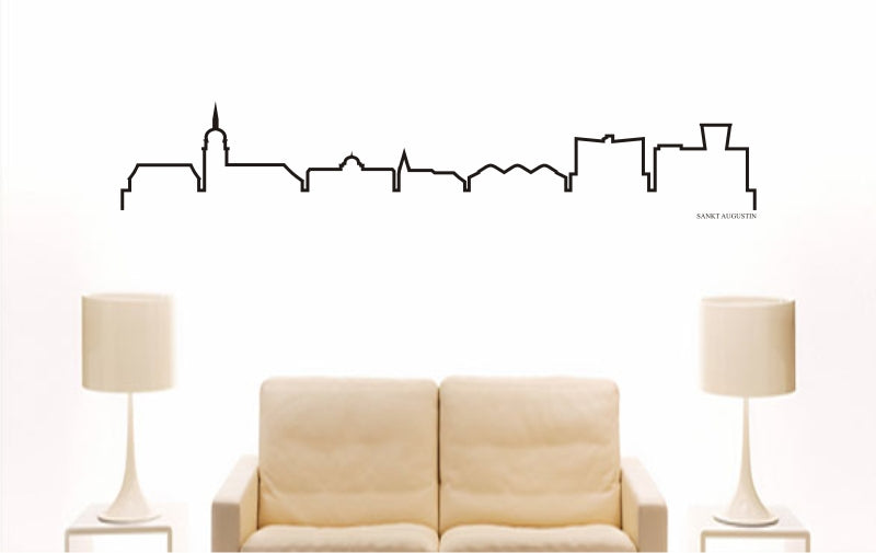 WANDTATTOO e877 Skyline Stadt - Sankt Augustin (Deutschland) Design 4