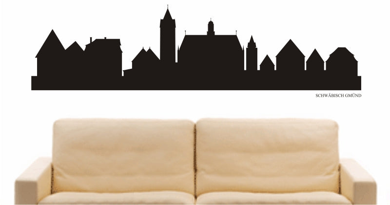 WANDTATTOO e878 Skyline Stadt - Schwäbisch Gmünd (Deutschland) Design 1