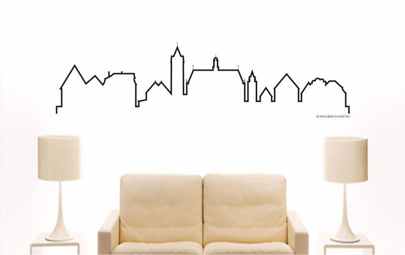 WANDTATTOO e878 Skyline Stadt - Schwäbisch Gmünd (Deutschland) Design 4