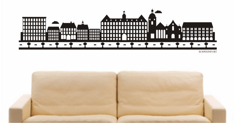 WANDTATTOO e879 Skyline Stadt - Schweinfurt (Deutschland) Design 2