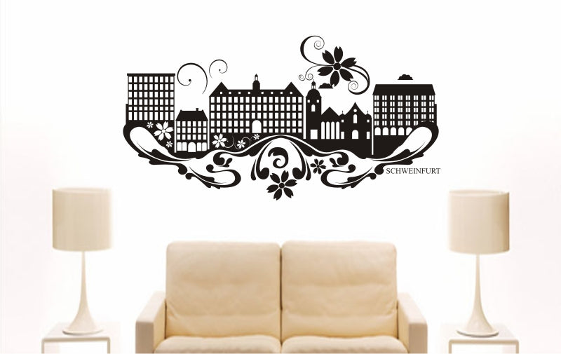 WANDTATTOO e879 Skyline Stadt - Schweinfurt (Deutschland) Design 3