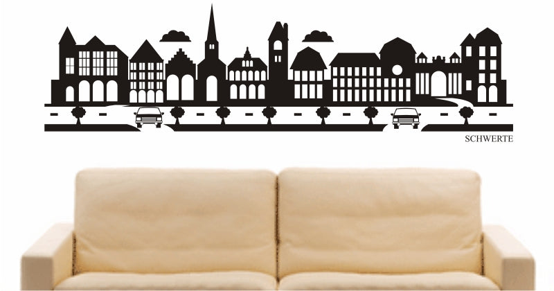 WANDTATTOO e881 Skyline Stadt - Schwerte (Deutschland) Design 2