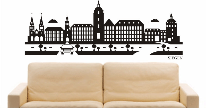 WANDTATTOO e882 Skyline Stadt - Siegen (Deutschland) Design 2