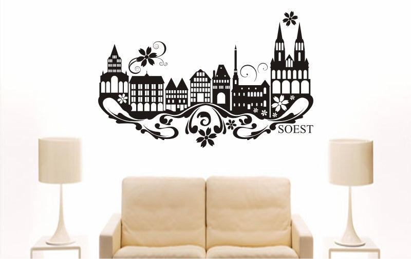 WANDTATTOO e884 Skyline Stadt - Soest (Deutschland) Design 3