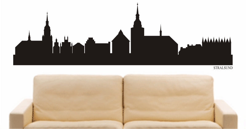 WANDTATTOO e888 Skyline Stadt - Stralsund (Deutschland) Design 1