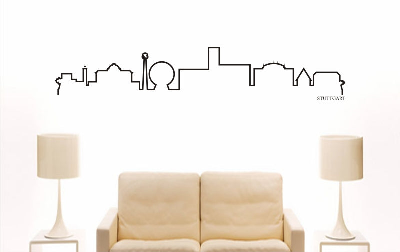 WANDTATTOO e889 Skyline Stadt - Stuttgart (Deutschland) Design 4