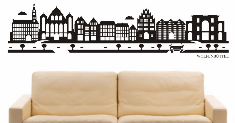 WANDTATTOO e907 Skyline Stadt - Wolfenbüttel (Deutschland) Design 2