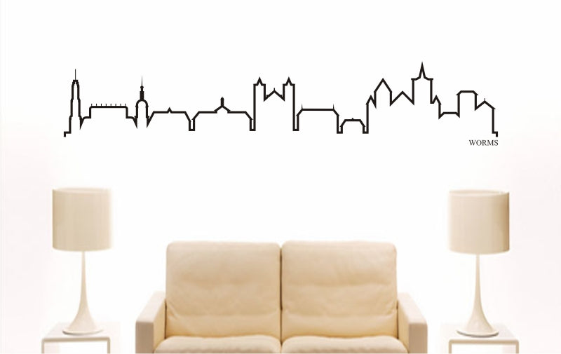 WANDTATTOO e909 Skyline Stadt - Worms (Deutschland) Design 4