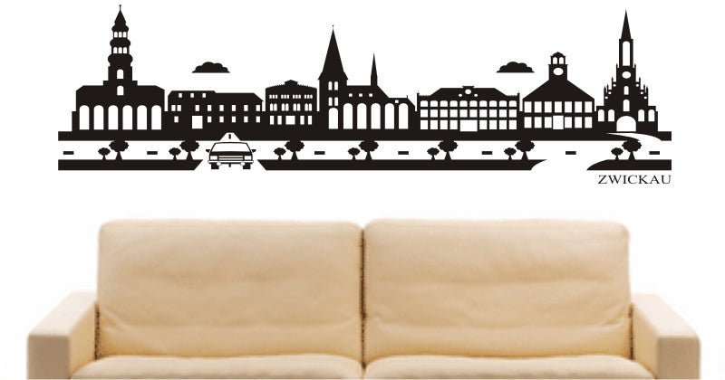 WANDTATTOO e912 Skyline Stadt - Zwickau (Deutschland) Design 2