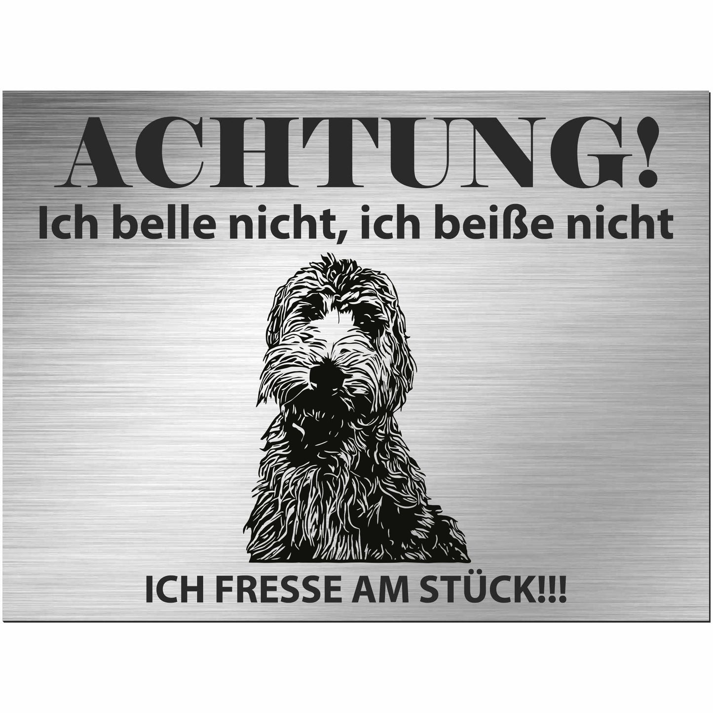 Golden Retriever - Schild bedruckt - Alu-Dibond Edelstahl Look