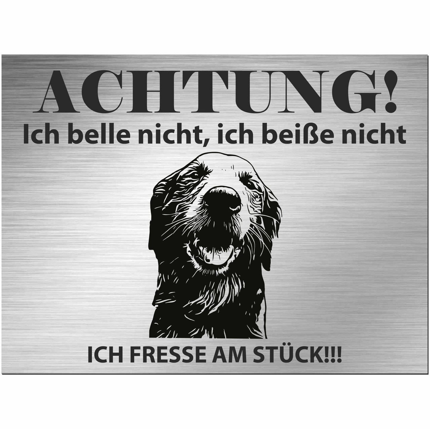 Goldendoodle - Schild bedruckt - Alu-Dibond Edelstahl Look