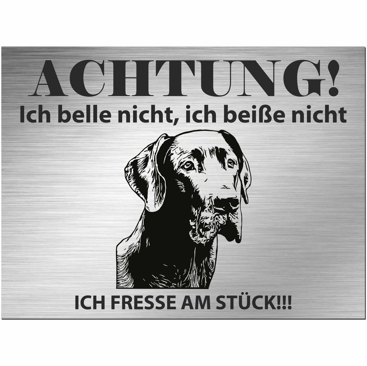 Deutsche Dogge - Schild bedruckt - Alu-Dibond Edelstahl Look