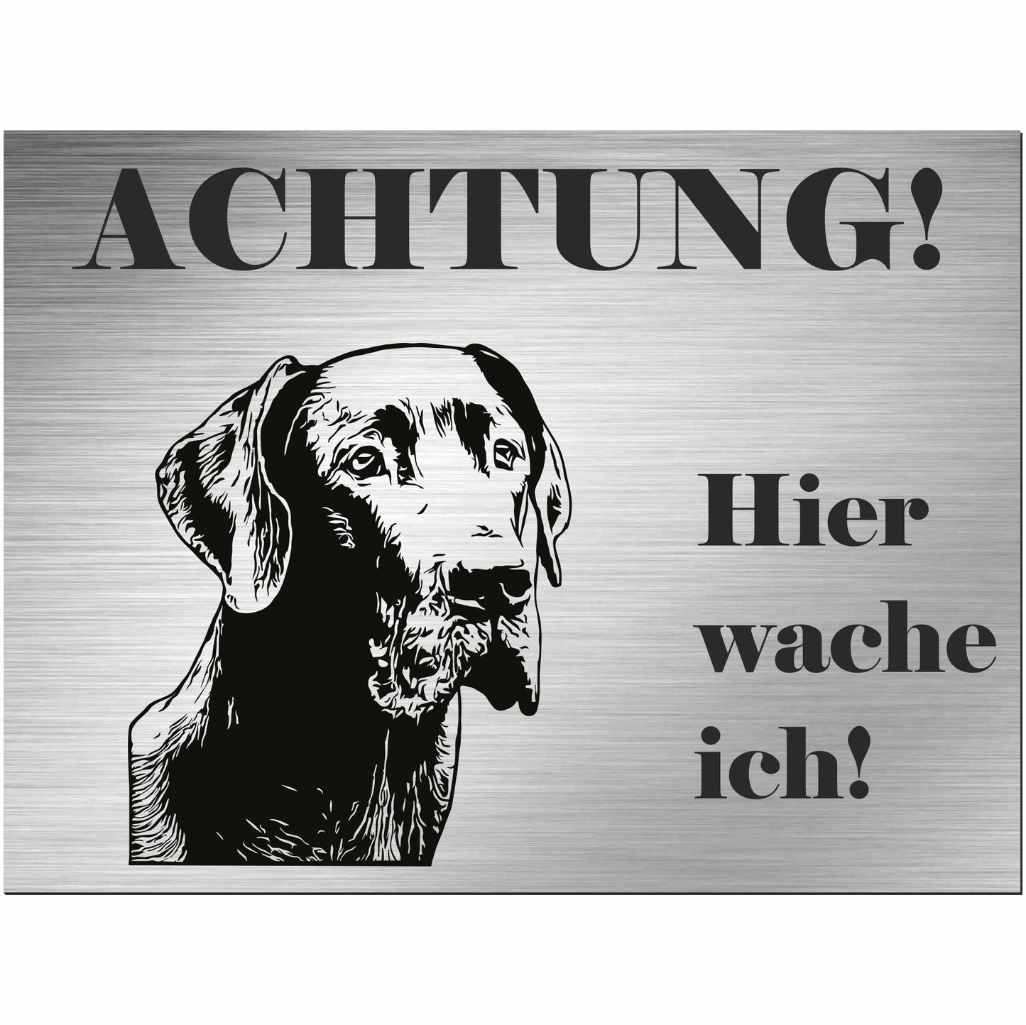 Deutsche Dogge - Schild bedruckt - Alu-Dibond Edelstahl Look