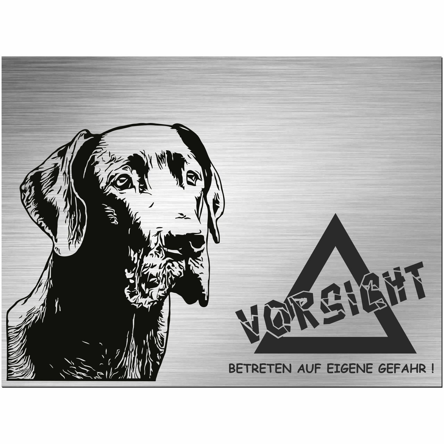 Deutsche Dogge - Schild bedruckt - Alu-Dibond Edelstahl Look