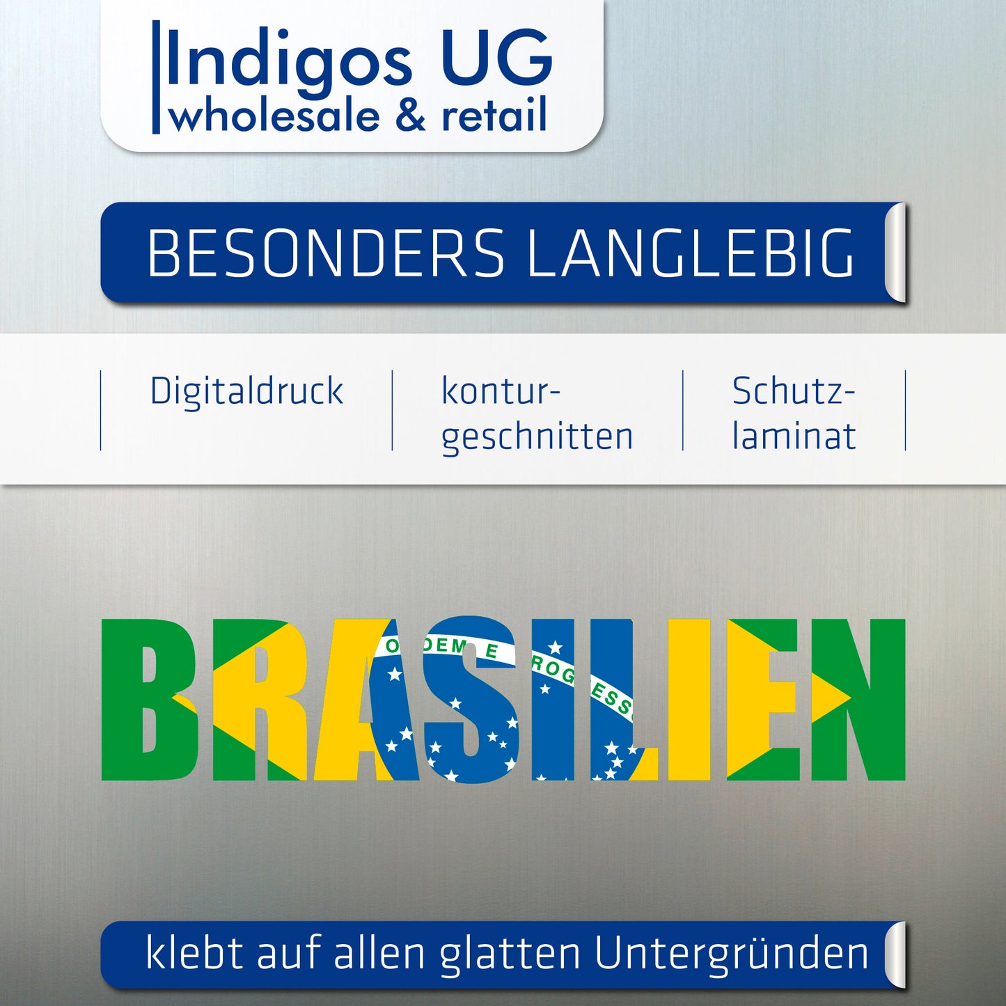 Aufkleber - Autoaufkleber - Brasilien - Schriftzug - Heckscheibenaufkleber