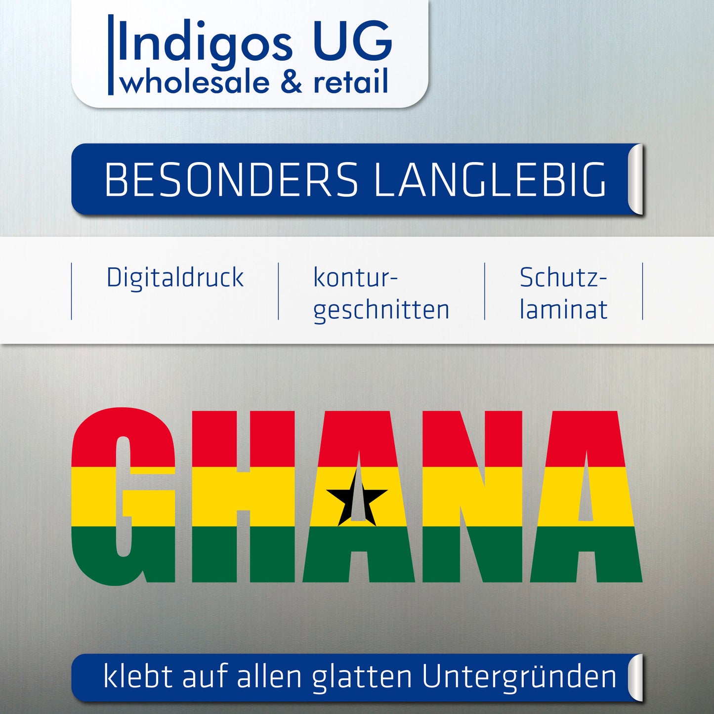 Aufkleber - Autoaufkleber - Ghana - Schriftzug - Heckscheibenaufkleber