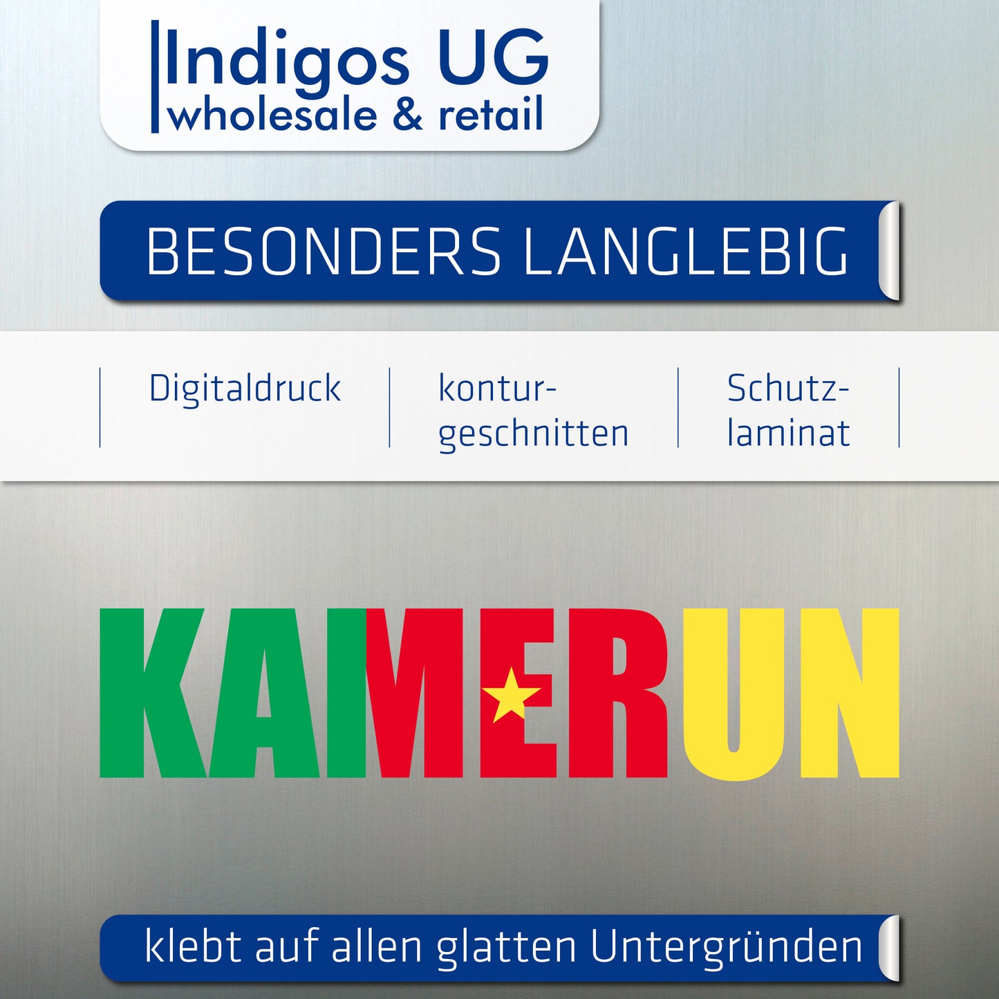 Aufkleber - Autoaufkleber - Kamerun - Schriftzug - Heckscheibenaufkleber