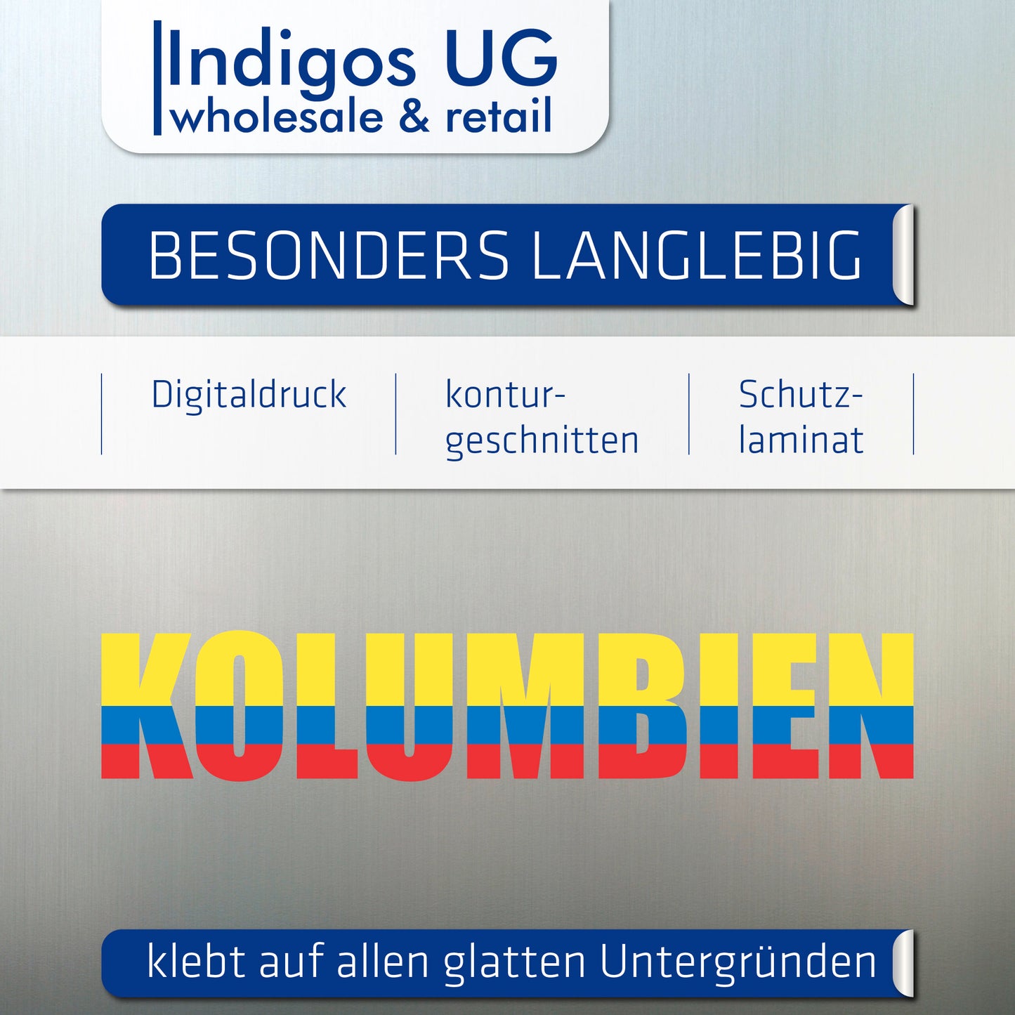 Aufkleber - Autoaufkleber - Kolumbien - Schriftzug - Heckscheibenaufkleber