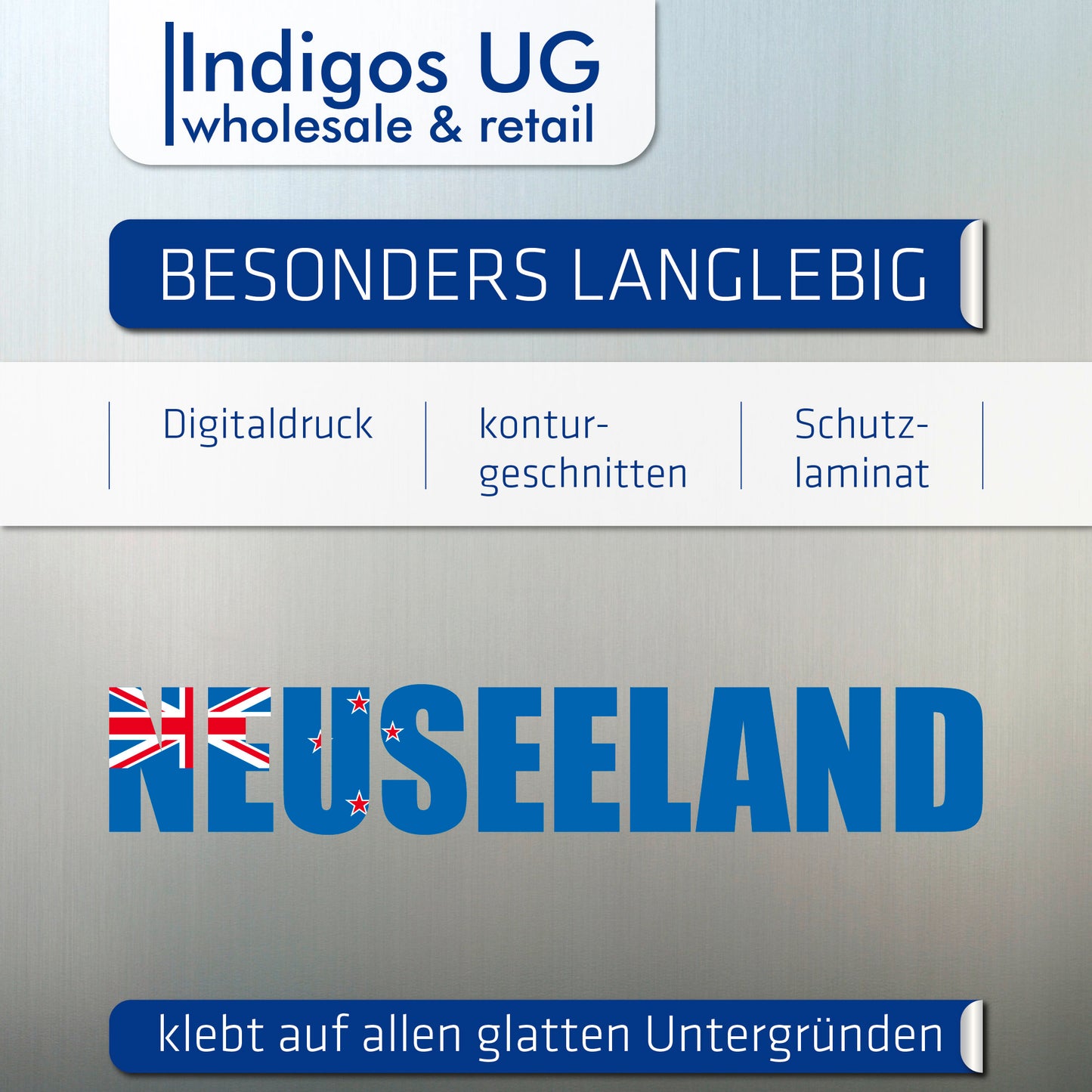 Aufkleber - Autoaufkleber - Neuseeland - Schriftzug - Heckscheibenaufkleber