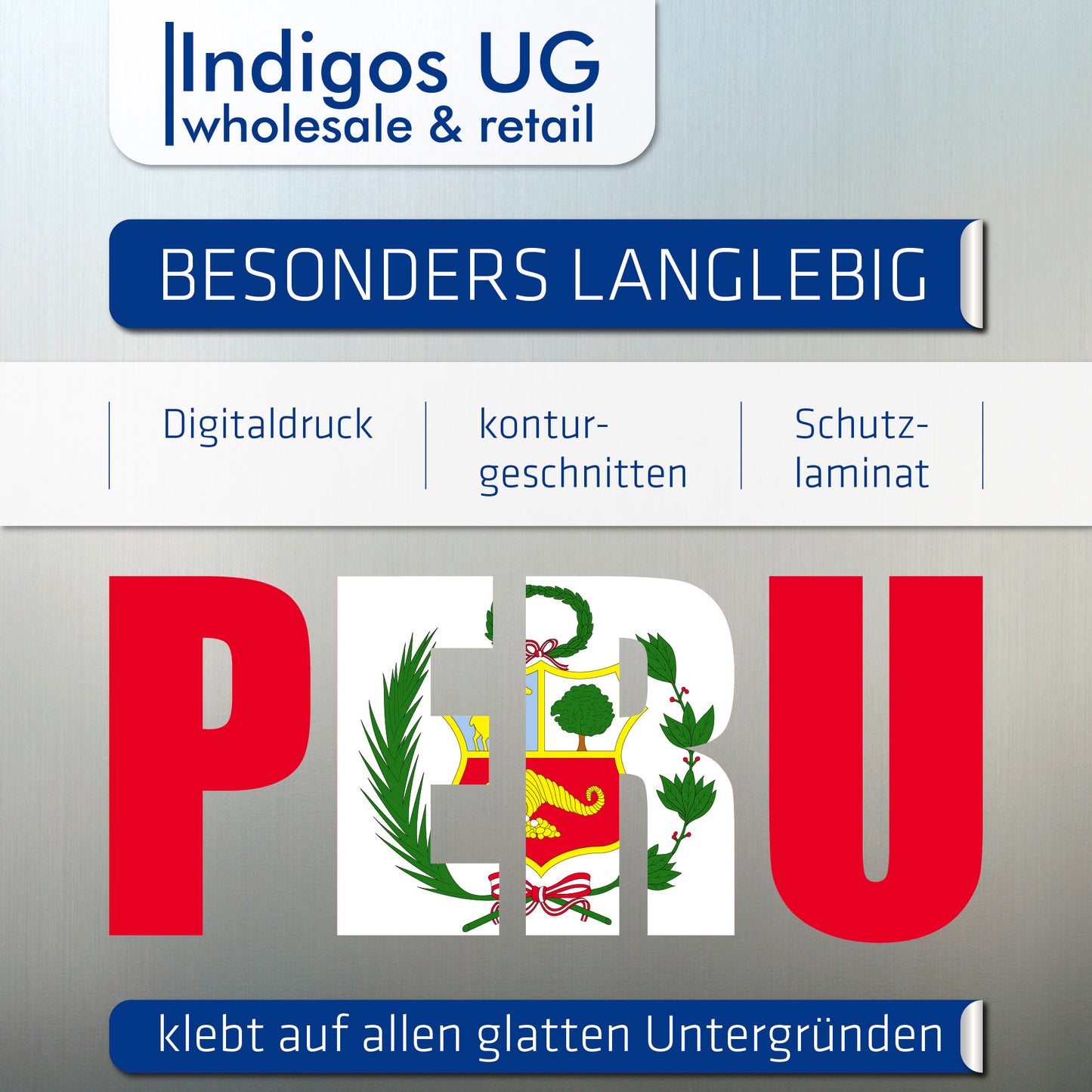 Aufkleber - Autoaufkleber - Peru - Schriftzug - Heckscheibenaufkleber