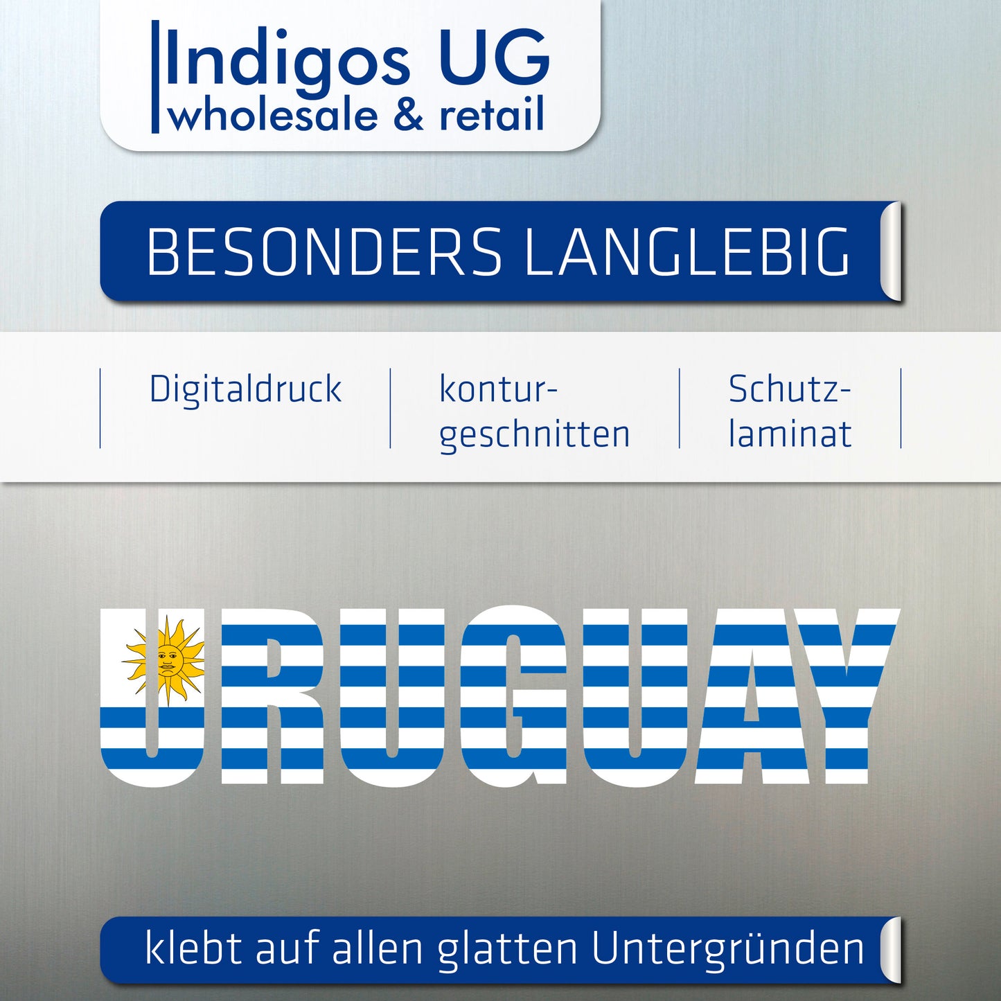 Aufkleber - Autoaufkleber - Uruguay - Schriftzug - Heckscheibenaufkleber