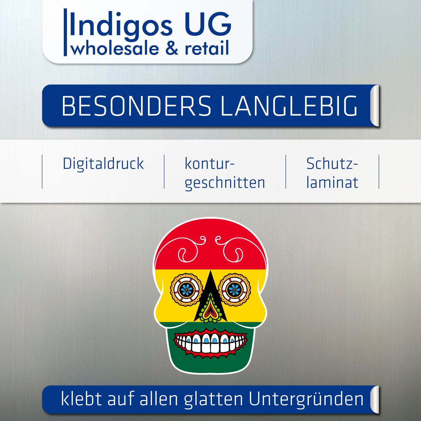 Aufkleber - Autoaufkleber - Ghana - Skull Totenkopf - 20x27cm - Heckscheibenaufkleber