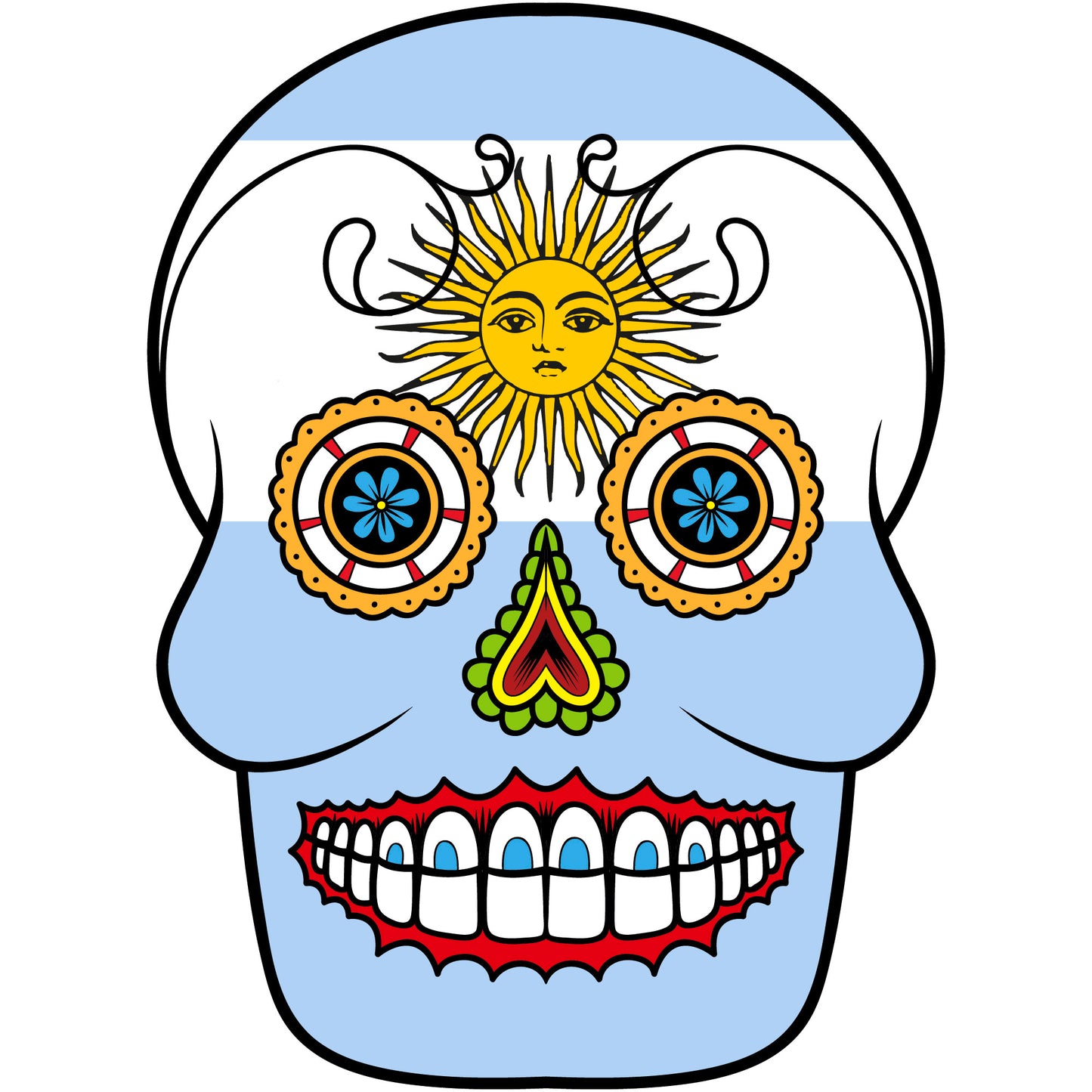 Aufkleber - Autoaufkleber - Argentinien - Skull Totenkopf - 20x27cm - Heckscheibenaufkleber
