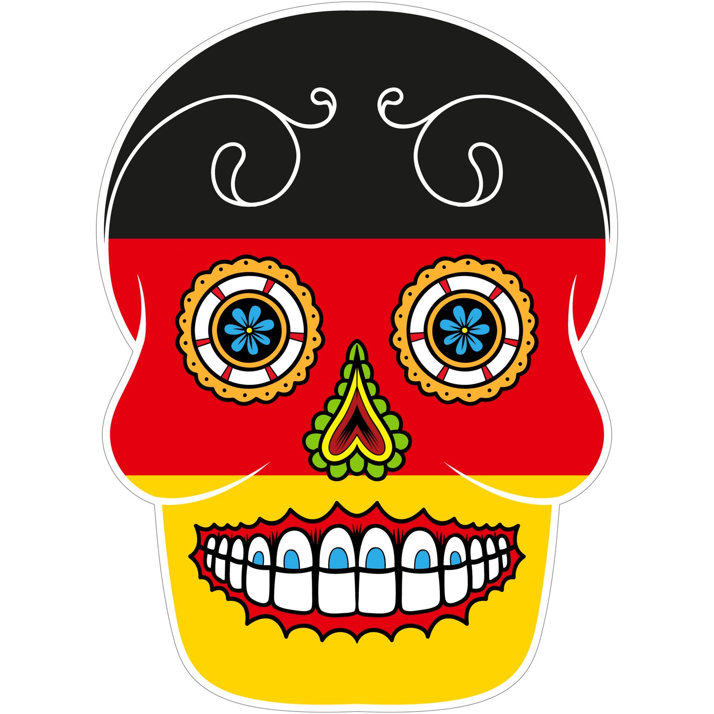 Aufkleber - Autoaufkleber - Deutschland - Skull Totenkopf - 20x27cm - Heckscheibenaufkleber