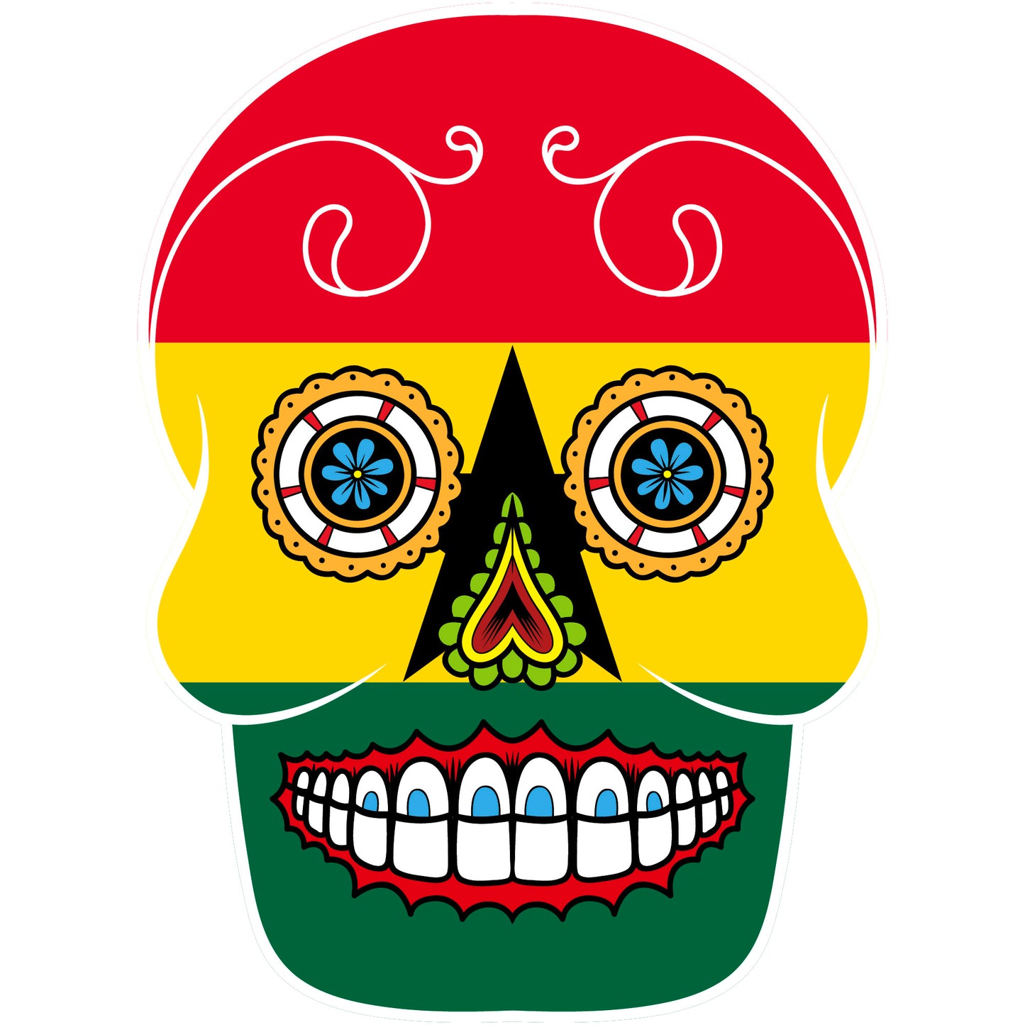Aufkleber - Autoaufkleber - Ghana - Skull Totenkopf - 20x27cm - Heckscheibenaufkleber