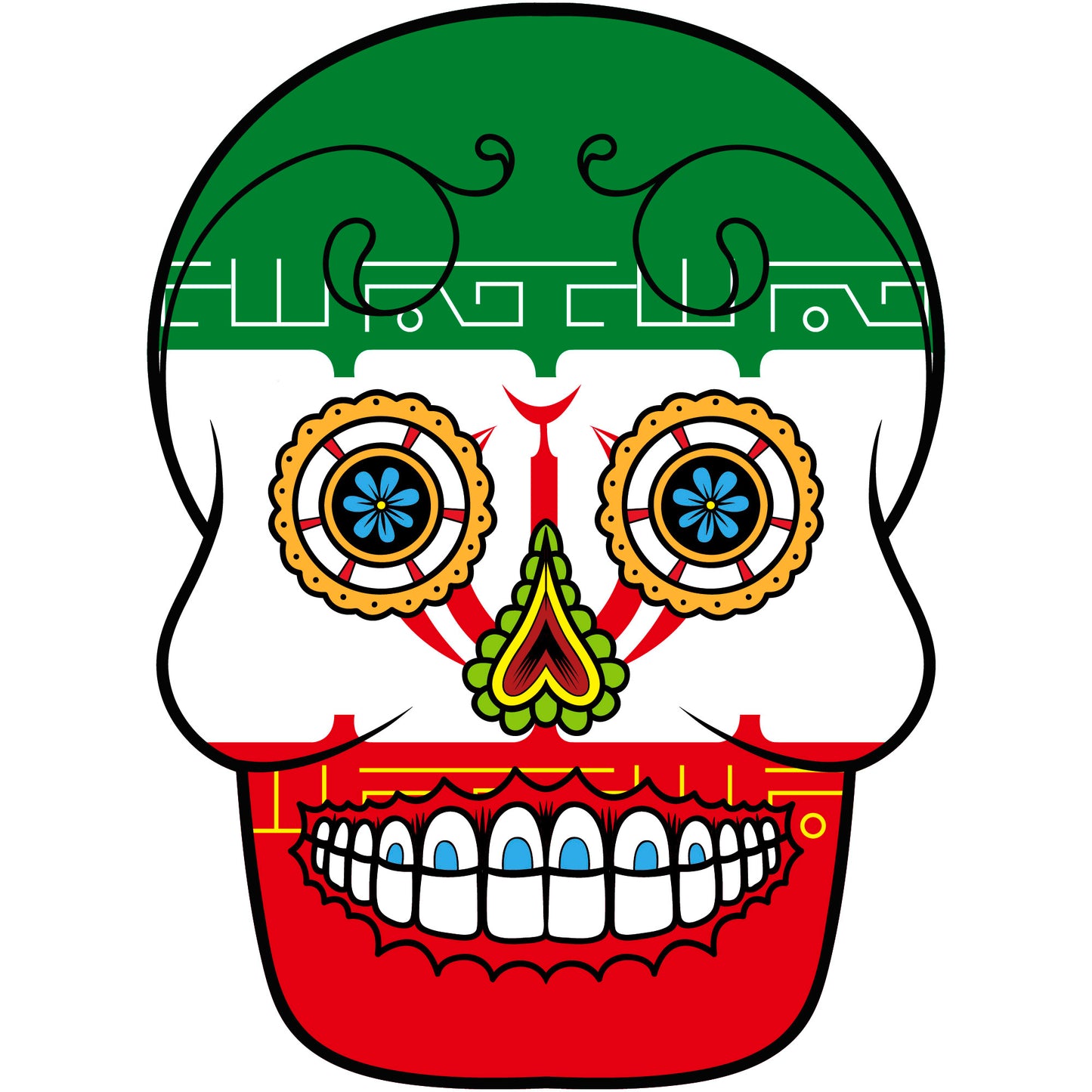 Aufkleber - Autoaufkleber - Iran - Skull Totenkopf - 20x27cm - Heckscheibenaufkleber