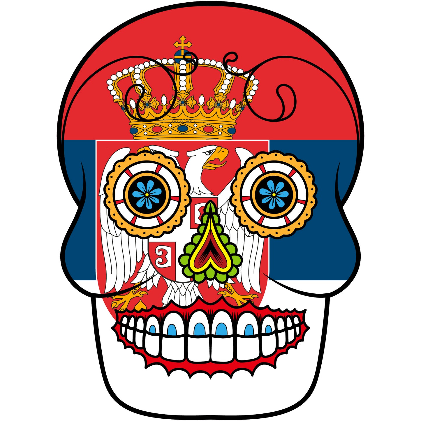 Aufkleber - Autoaufkleber - Serbien - Skull Totenkopf - 20x27cm - Heckscheibenaufkleber
