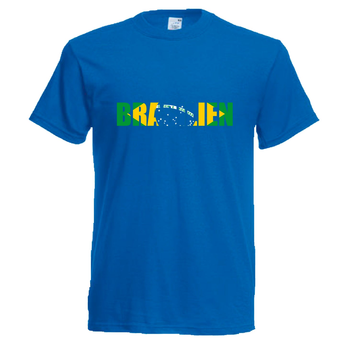 INDIGOS UG - T-Shirt Herren - Brasilien - Schriftzug - Fussball