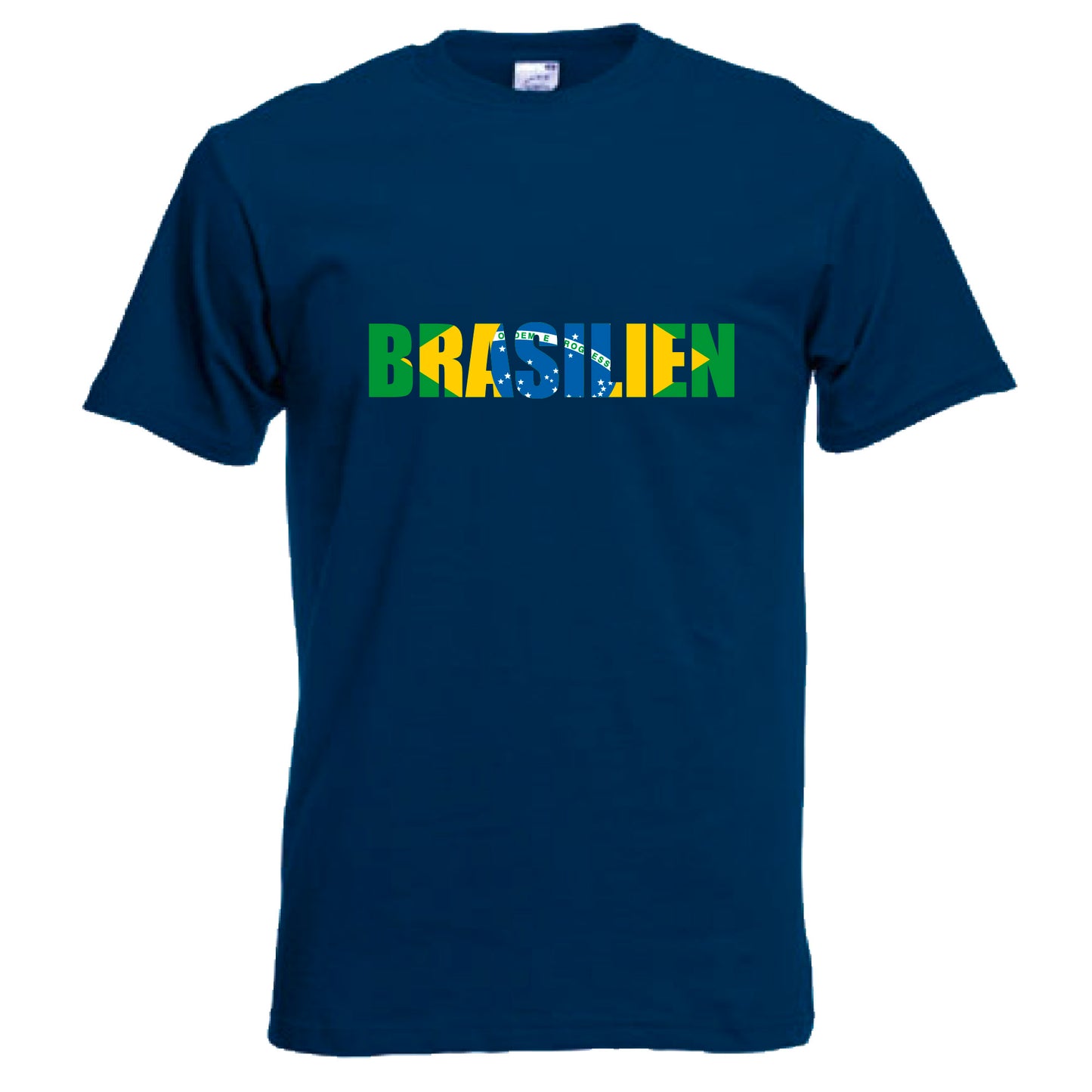 INDIGOS UG - T-Shirt Herren - Brasilien - Schriftzug - Fussball