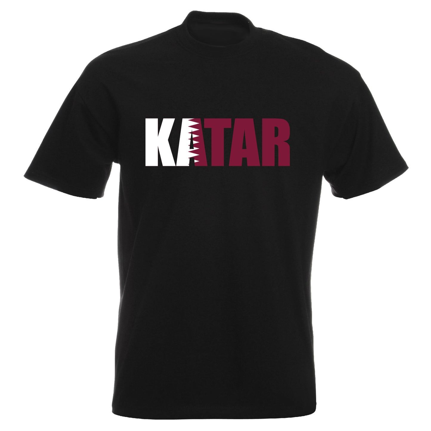 INDIGOS UG - T-Shirt Herren - Katar - Schriftzug - Fussball
