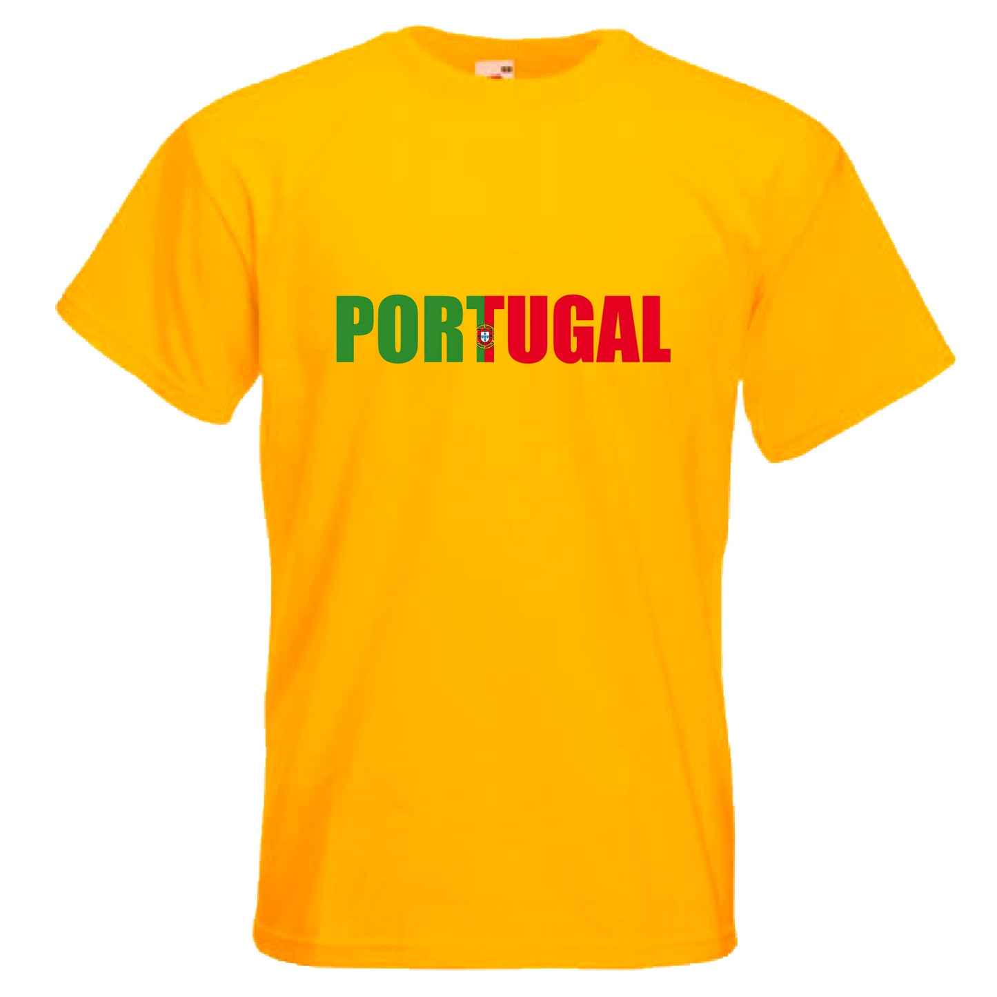 INDIGOS UG - T-Shirt Herren - Portugal - Schriftzug - Fussball