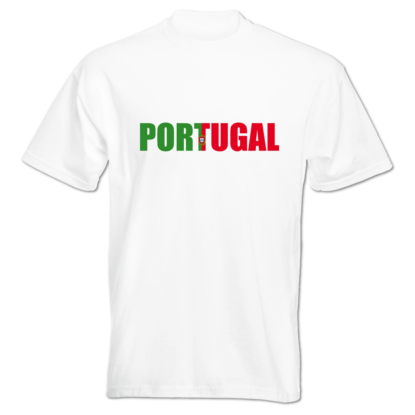 INDIGOS UG - T-Shirt Herren - Portugal - Schriftzug - Fussball