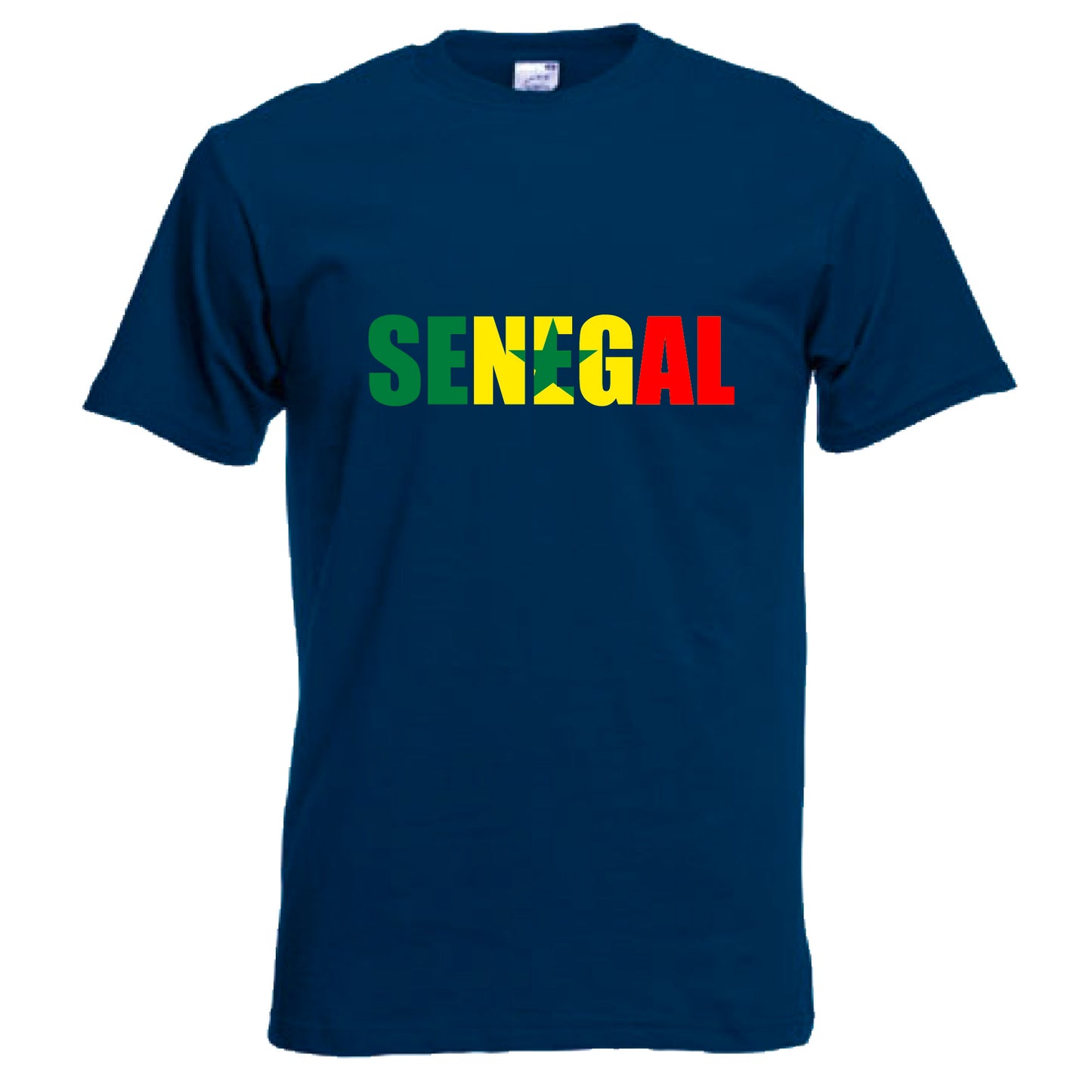 INDIGOS UG - T-Shirt Herren - Senegal - Schriftzug - Fussball