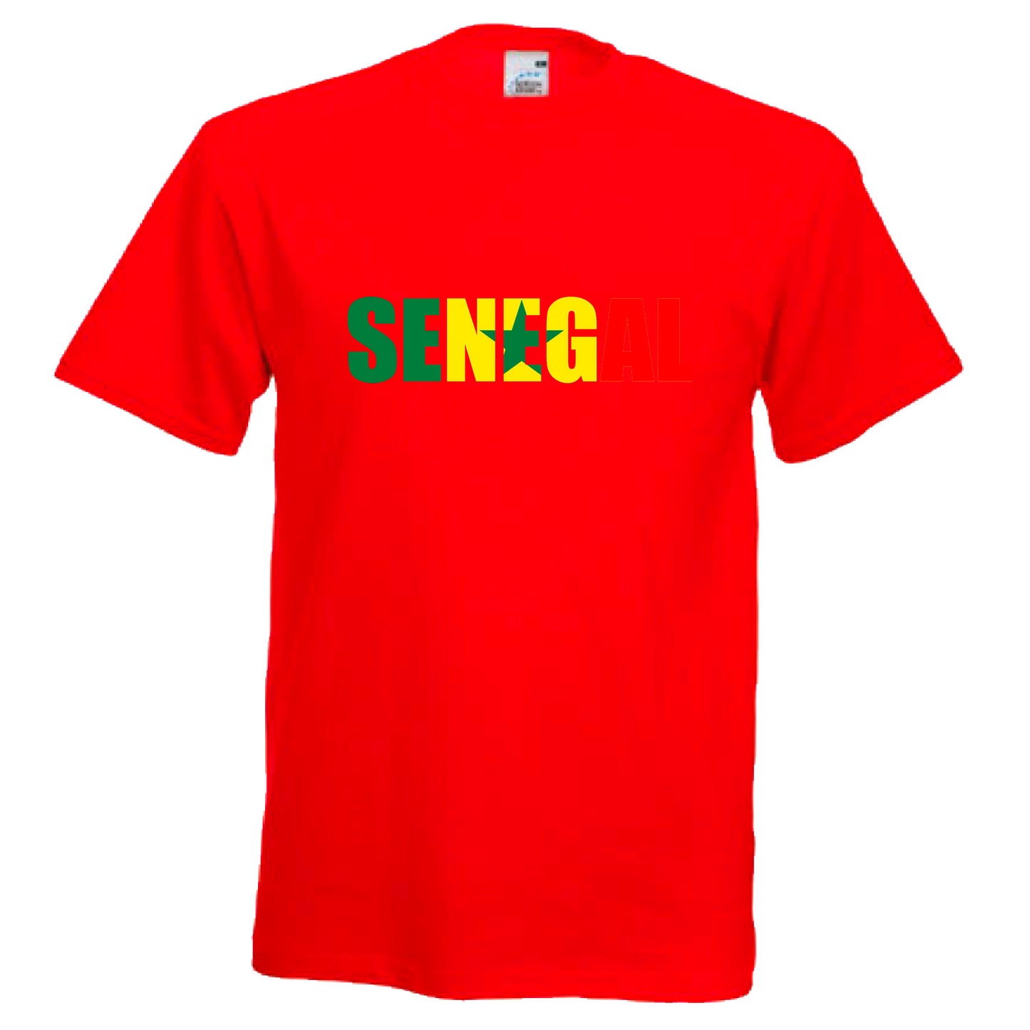 INDIGOS UG - T-Shirt Herren - Senegal - Schriftzug - Fussball