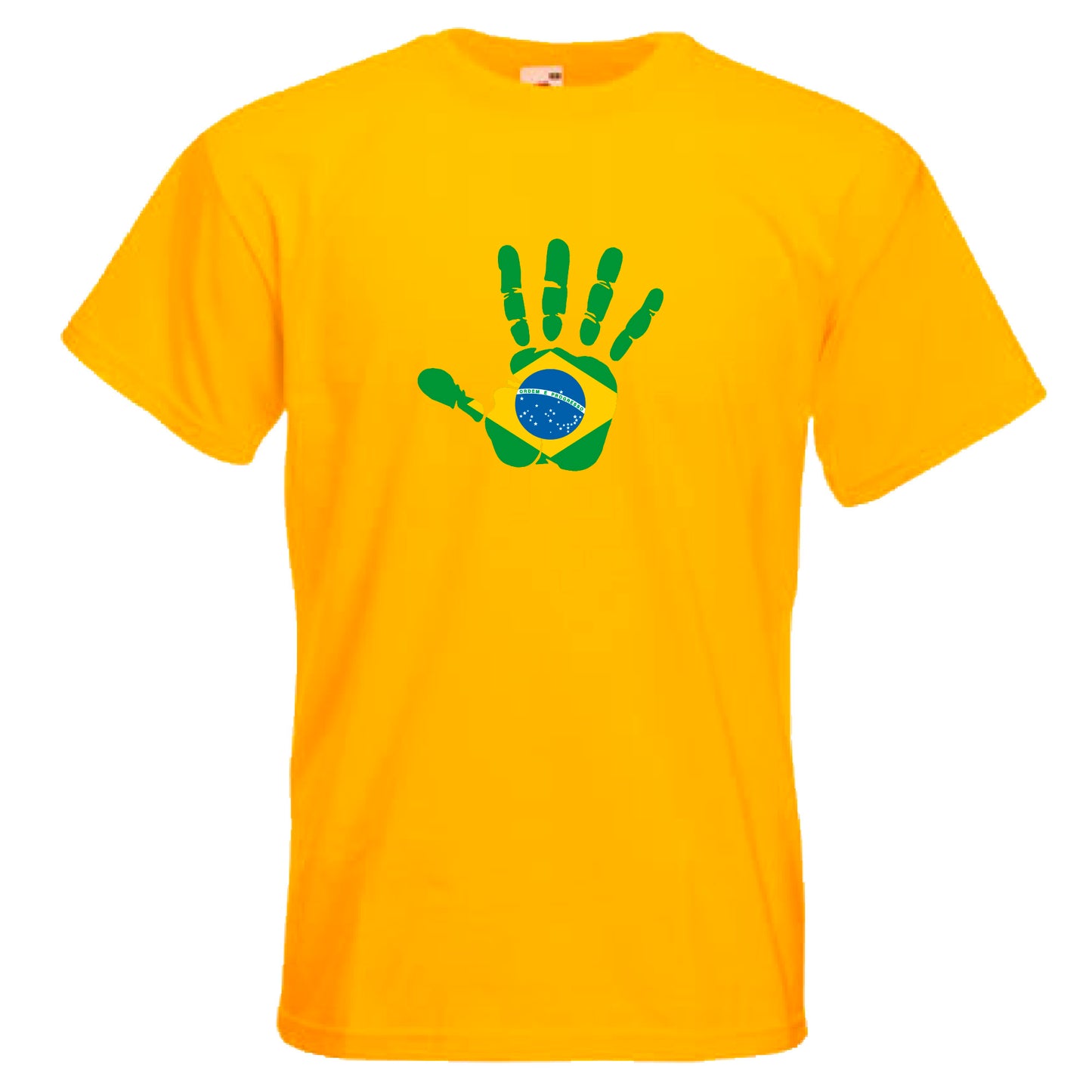 INDIGOS UG - T-Shirt Herren - Brasilien - Hand - Fussball