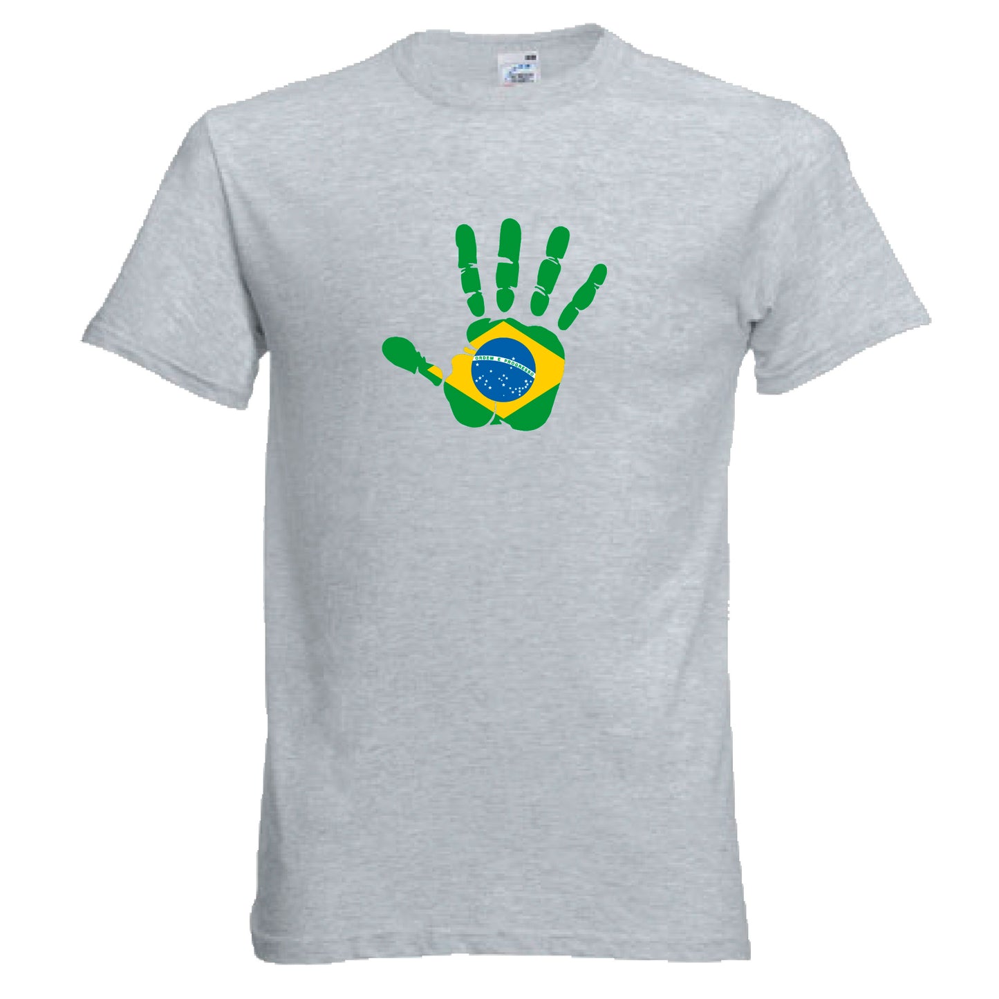 INDIGOS UG - T-Shirt Herren - Brasilien - Hand - Fussball