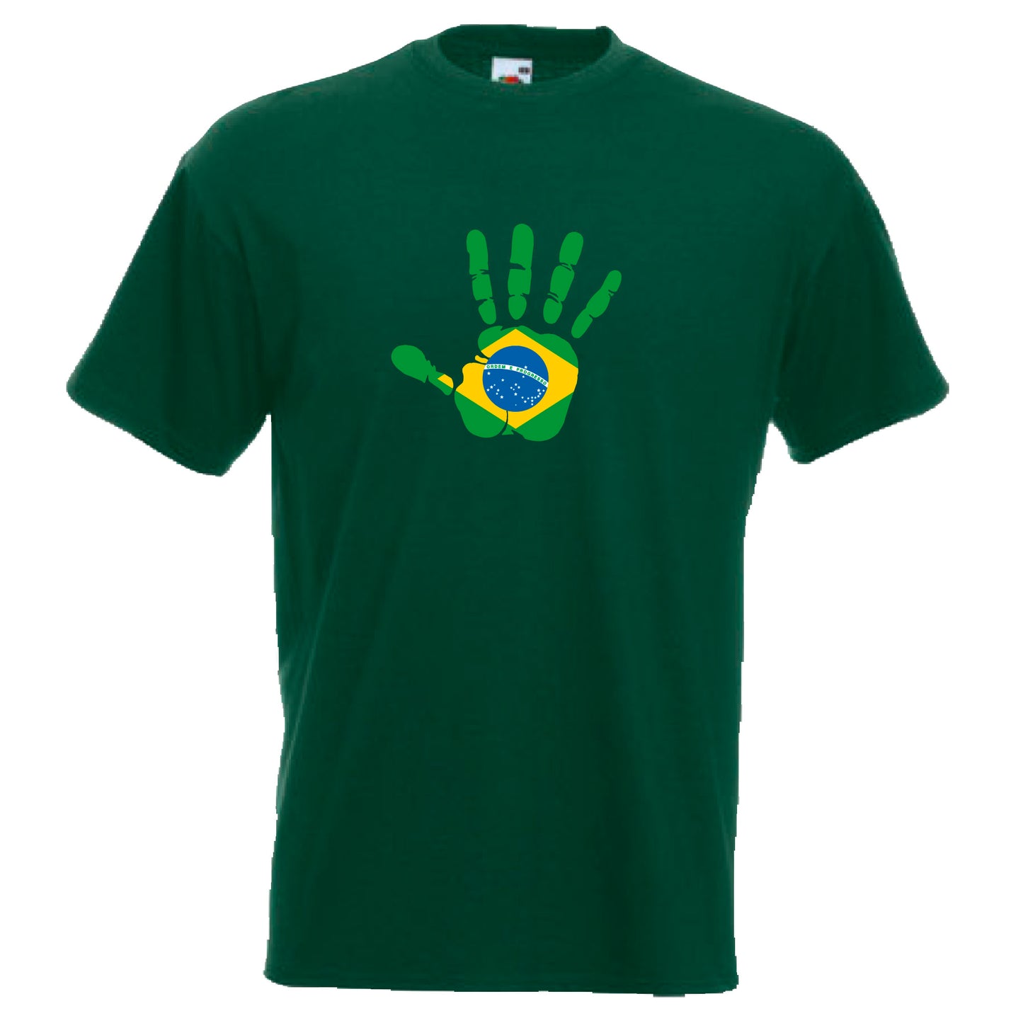INDIGOS UG - T-Shirt Herren - Brasilien - Hand - Fussball