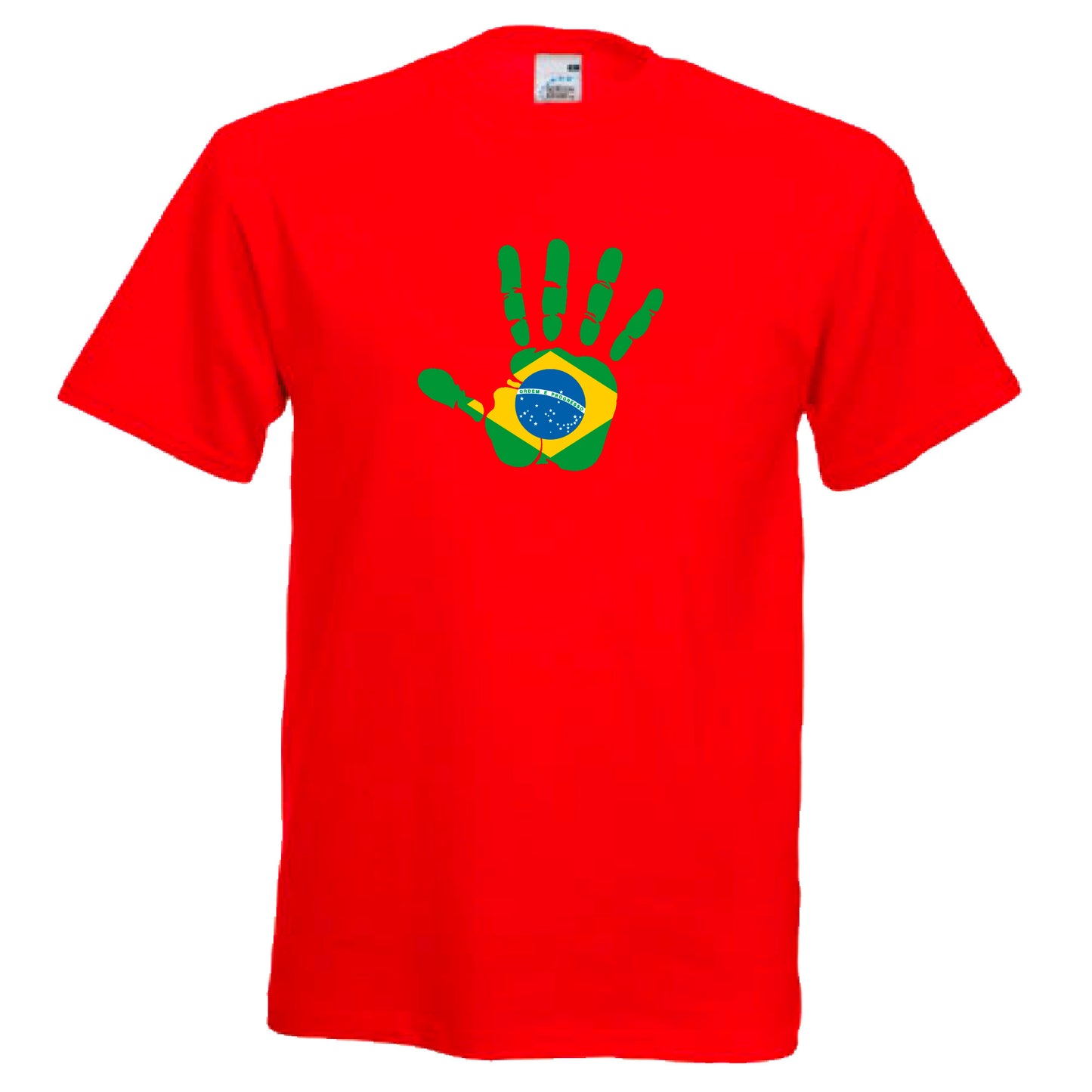 INDIGOS UG - T-Shirt Herren - Brasilien - Hand - Fussball