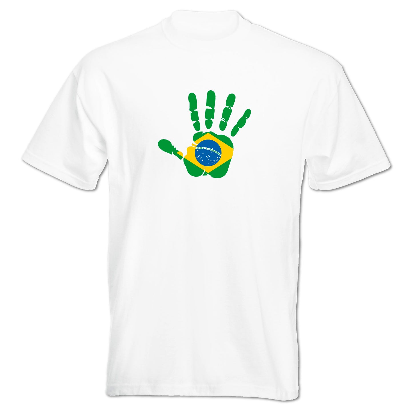 INDIGOS UG - T-Shirt Herren - Brasilien - Hand - Fussball