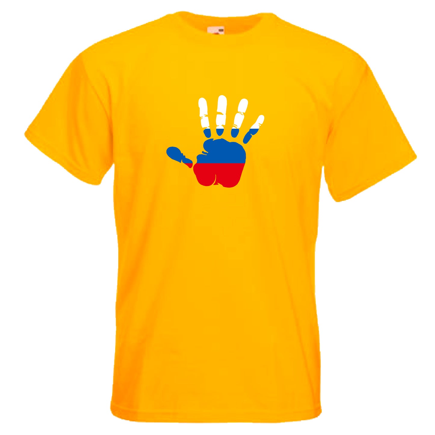 INDIGOS UG - T-Shirt Herren - Russland - Hand - Fussball