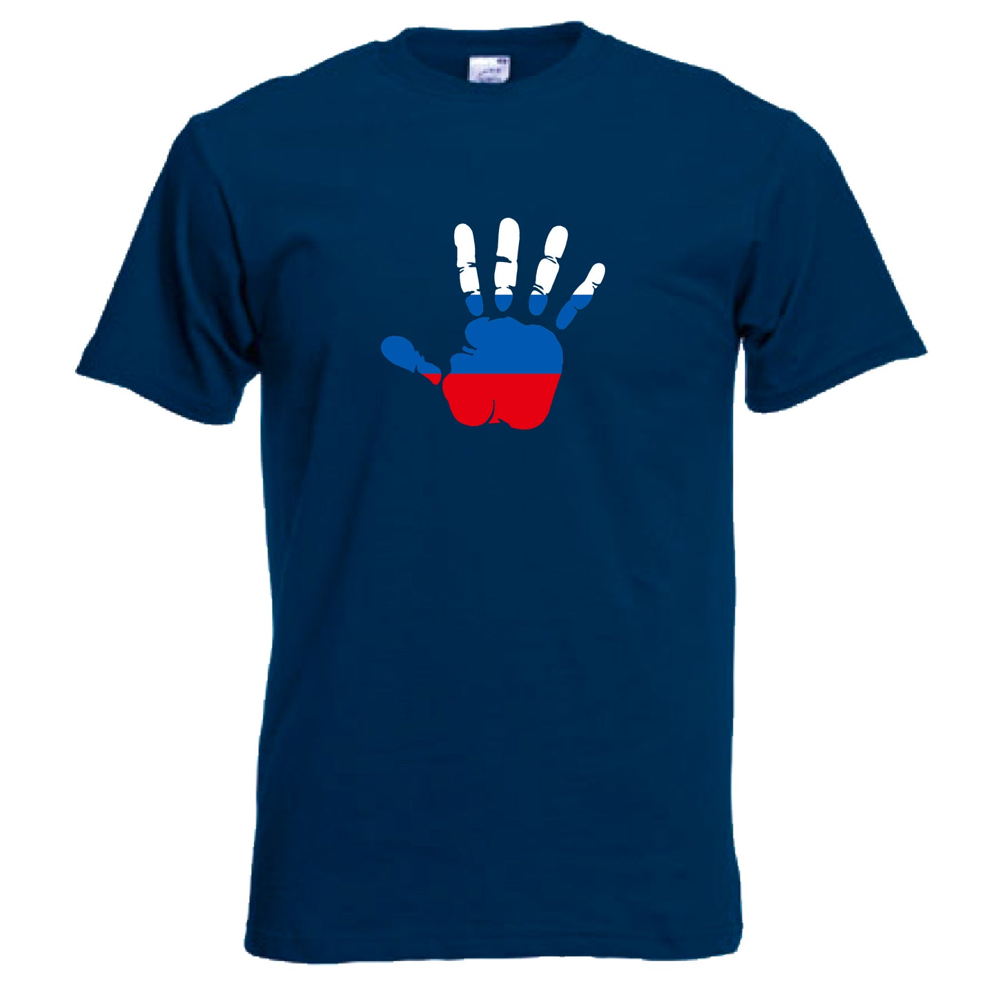 INDIGOS UG - T-Shirt Herren - Russland - Hand - Fussball