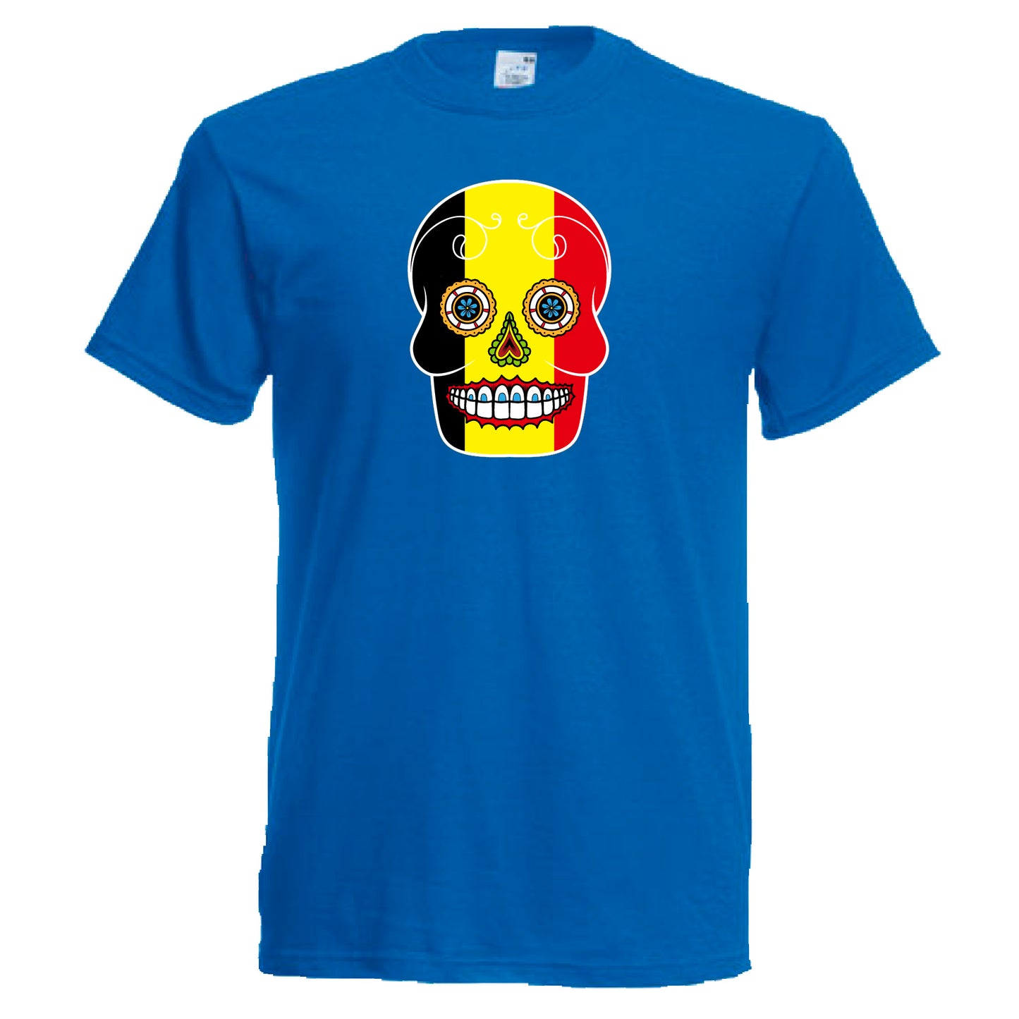 INDIGOS UG - T-Shirt Herren - Belgien - Skull - Fussball