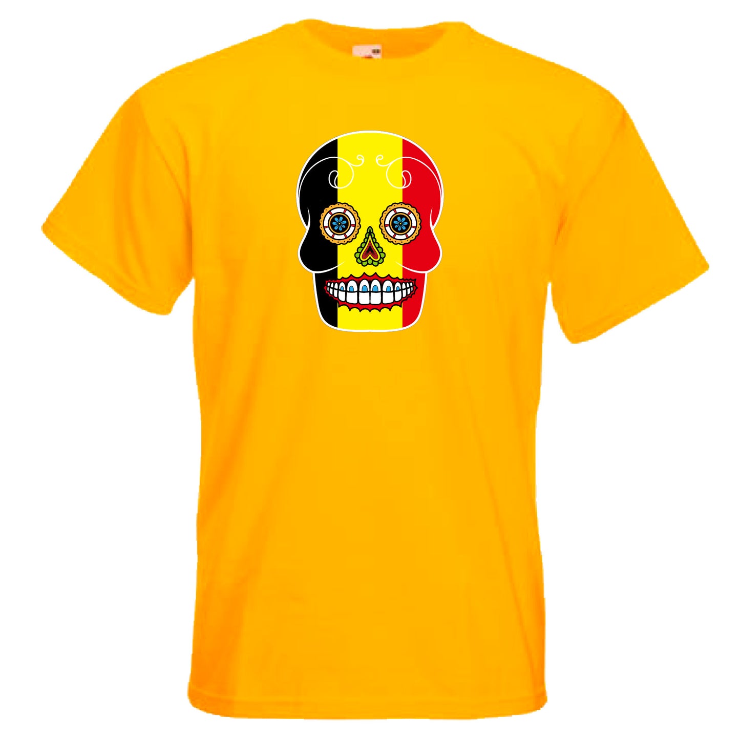 INDIGOS UG - T-Shirt Herren - Belgien - Skull - Fussball